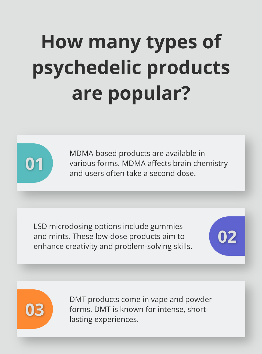 Fact - How many types of psychedelic products are popular?